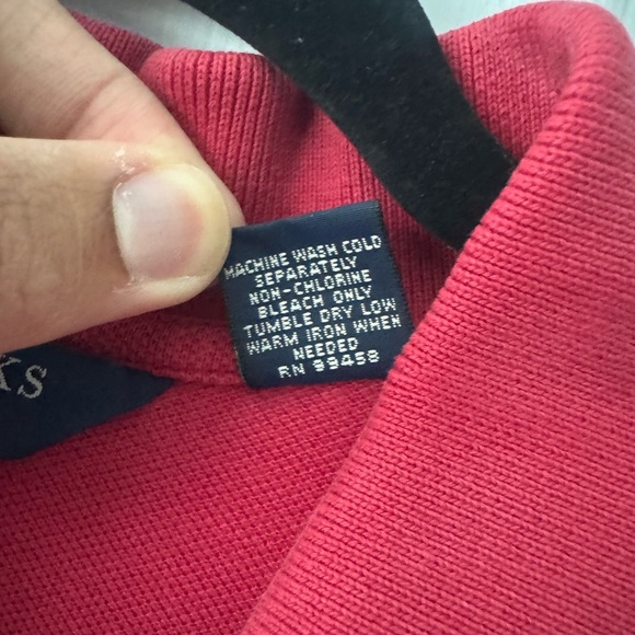 Red Brooks Brothers Polo Shirt Gold Logo 100% Cotton Size L Original Fit - Picture 7 of 9